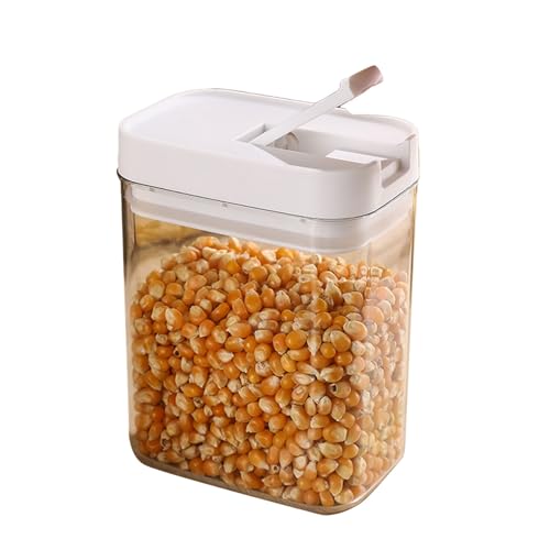 Yusat Contenedor hermético de almacenamiento de alimentos de 800 ml, plástico transparente, apilable, sellado, contenedor de almacenamiento de alimentos secos para cereales, cereales, arroz, despensa,