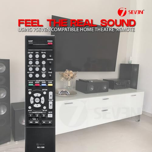 Image of 7SEVEN Compatible for Denon Home Theatre Amplifier Sound System Remote Control of RC-1169 and Replacement Remote for AVR-E300 AVR-E400 AVR-1513 AVR-1613 AVR-1913 AVR-X2000 AVR-X1000 Model