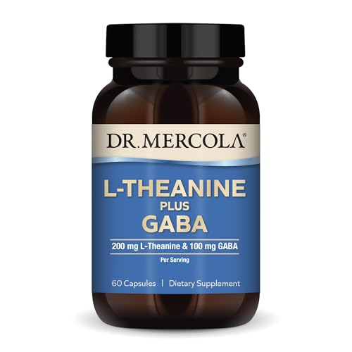 Dr. Mercola L-Theanine Plus GABA 60 Capsules Non-GMO Gluten Free Soy Free