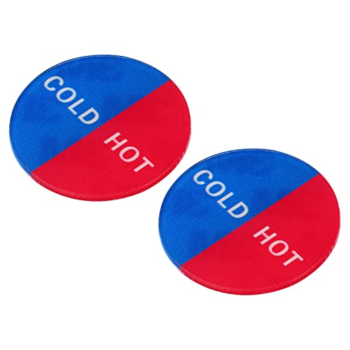 PATIKIL Auto Adesivo Freddo/Caldo Acqua Etichetta, 4pz Acrilico Rotondo Adesivo Segni per Rubinetti Lavelli, Multicolore