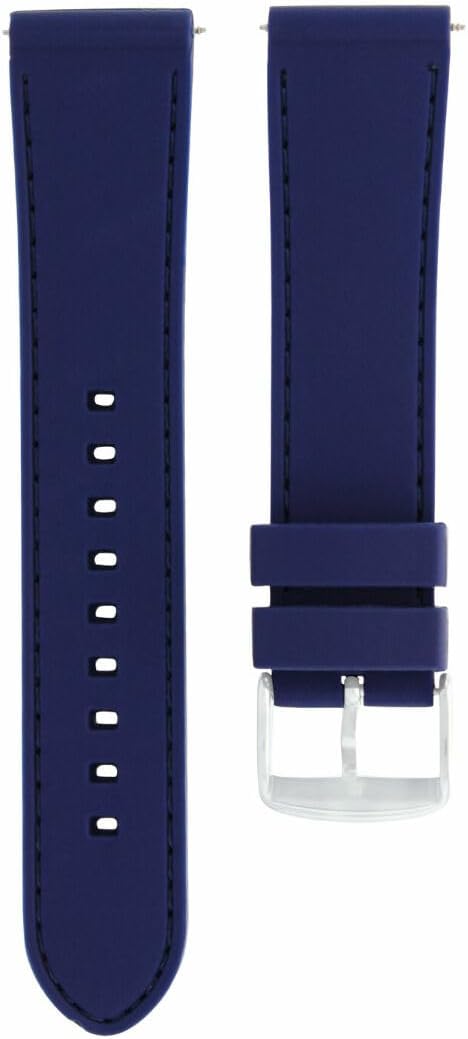 Ewatchparts 22mm Rubber Diver Watch Band Strap Compatible With Bulova 96C121 Marine Chronograph Blue