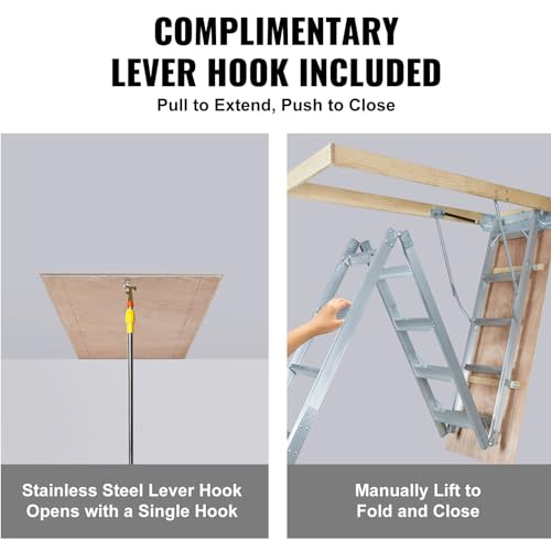 Vevor ZDKKSGLT-LHJ350B12FT Attic Ladder Foldable thumb #3