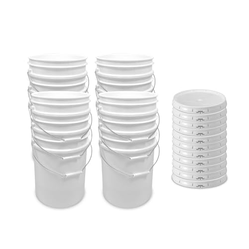 White 5-Gallon Food-Grade Bucket with Lid (USA)