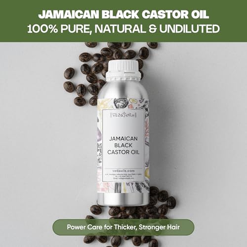 Image of VedaOils Jamaican Black Castor Oil 100ml | 100% Pure & Natural Cold Pressed Hair & Skin Oil | Promotes Hair Growth, Reduces Hair Fall, Hydrates Skin & Strengthens