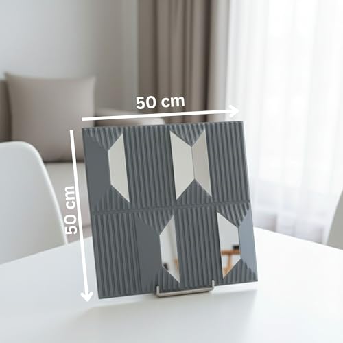 Image of Kayra Decor 3D PVC Wall Panels - Silver Abstract Mirror Design, 19.7 inch x 19.7 inch (Pack of 40) | Covers 107.60 Sq. Ft. |