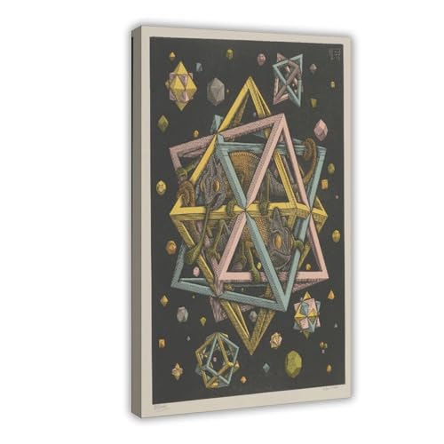Stars 1948 par M.C. Escher tableau toile décoration murale bureau 30 x 45 cm