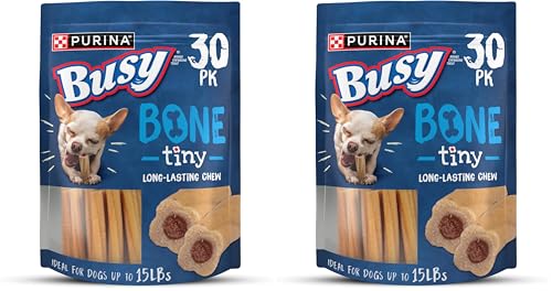 Purina Busy Made in USA Facilities Toy Breed Dog Bones, Tiny - 30 ct. Pouch (Pack of 2)