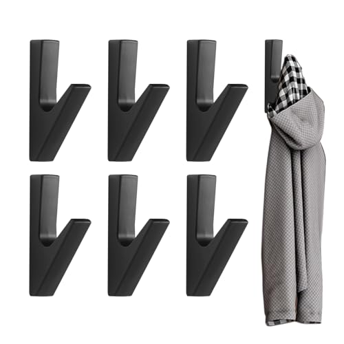Yiyifor 6 Piezas Percheros Pared, Gancho Pared,Percha Pared con Diseño de Tornillo Invisible,Ganchos Pared Metal Colgadores Pared Gancho Perchero con Tornillos,para Dormitorio,Armario,Baño