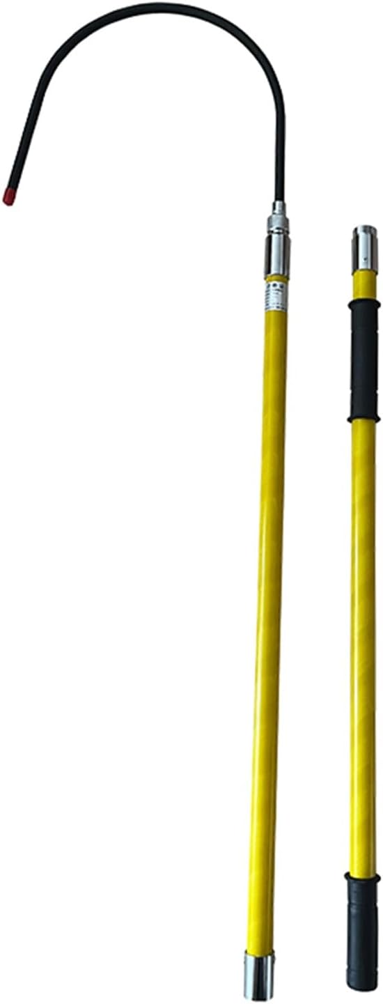 High Voltage Insulated Rescue Hook Commercial, Electrical Fires, Emergency Rescue, Non-Conductive Fiberglass Pole, for Electricians, Lineman, Automotive Repairs(1.5m/4.9ft)