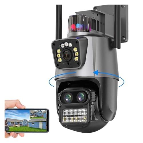 Cámara IP de 9MP para exterior con tres lentes y pantalla dual PTZ 2