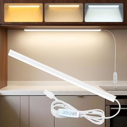 Image of GITGRNTH USB Powered Under Counter LED Light Strip Color Modes, Adjustable Color with Remote & Dimming Control Brightness Plug 10 Level Brightness, 7W Ideal for Kitchen, Closet, or Workspace