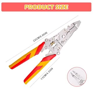 LTHERMELK Pinza Spelafili 9 in 1 Multifunzione Professionale | 1000V VDE Isolata per Sicurezza | Taglia Bulloni, Cesoie per Cavi Elettrici | Tronchesi per Elettricista