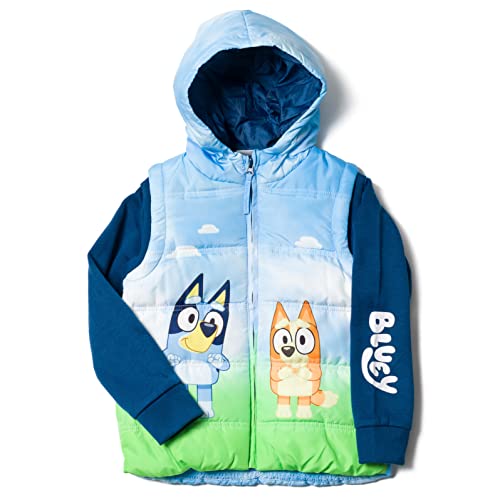 Bluey Bingo Zip Up Vest 2fer Jacket Toddler to Little Kid