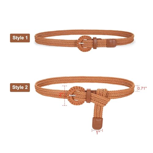 VONMELLI Braided Belt for Women, Woven Rattan Waist for Sunmmer Fashion Dress Jeans Thin Ladies Belts4