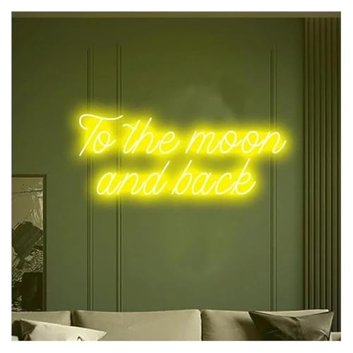 Enseigne lumineuse au néon LED I Love You to the Moon and Back pour décoration murale chambre