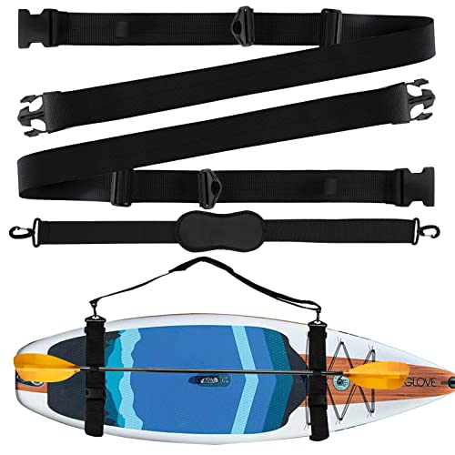 Senbaler Tabla de Surf Correa de Transporte, Arnés de Kayak para Llevar Equipo Acuático como Kayaks, Canoas, Tablas de Paddle, Longboards, etc. (Negro)