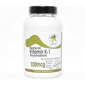 Natural Vitamin K-1 Phytonadione 100mcg ~ 200 Capsules – No Additives ~ Naturetition Supplements