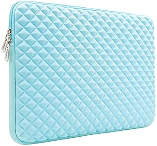 RAINYEAR 11 Inch Laptop Sleeve Diamond Foam Shock Resistant Padded Case Fluffy Lining Cover Bag Compatible with 11.6 MacBook Air Surface for 11" Chromebook Notebook Computer Tablet(Blue)