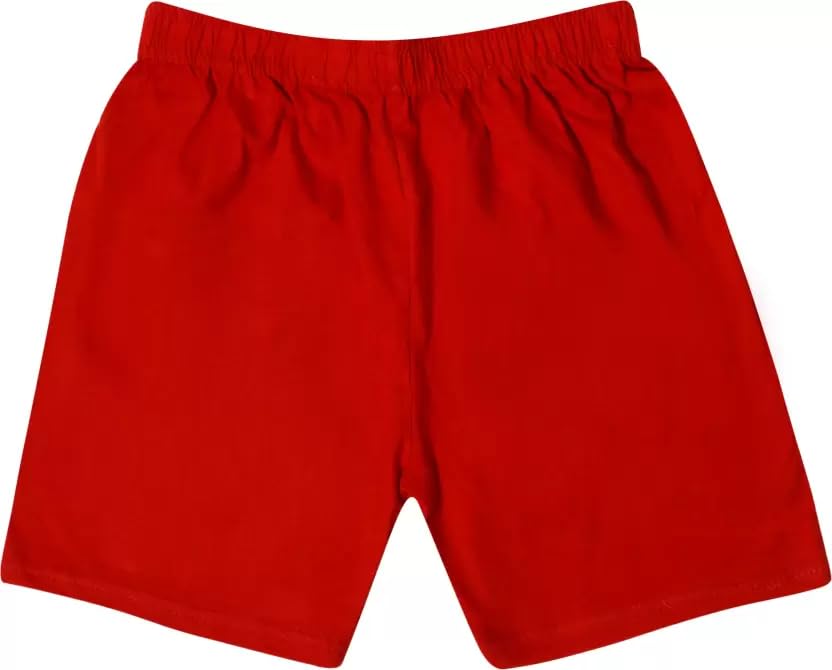 Image of Boys Cotton Shorts, Pack of 3, Black, Grey, Red, Elastic Waistband