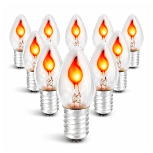 10er PACK - Ambientekerze Glühlampe E14 3W - Flackernde Kerze - dimmbar