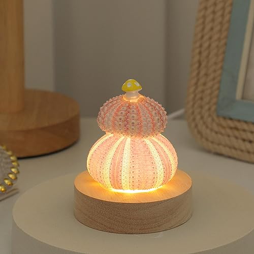 Lámpara de noche LED con cuerpo de concha y diseño de hongo miniatura 3