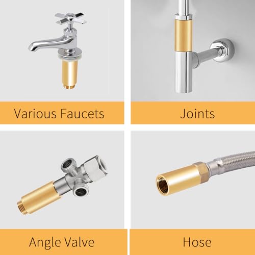 Messing Hahnverlängerung 1/2 Zoll x 50 mm, 2 Stück RohrverläNgerung Messing, 1/2 IG x 1/2 AG, DN15 Gewindeverlängerung Verlängerung Fitting, Verlängerung für Leitungsinstallation