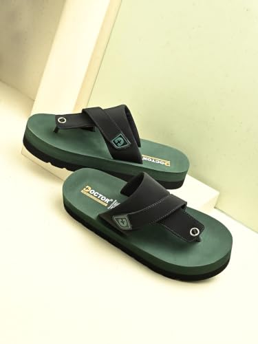 Buy DOCTOR HEALTH SUPER SOFT Men's Black Flip Flops | Soft Cushioned Footbed | Lightweight Casual Slippers with Comfortable Thong Strap | Anti-Skid Sole for Everyday Wear, Walking & Outdoor Use at Amazon.in - Image 4