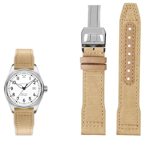 Bracelet de montre en cuir nylon 20mm style élégant et finitions premium pour IWC Big Pilot