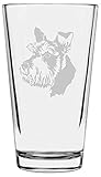 Schnauzer Dog Themed Etched All Purpose 16oz Libbey Pint Glass