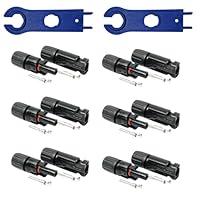 SOLARTRONICS 6 Paar Solarstecker , Männlich/Weiblich Solarpanel Kabelstecker, IP67 Wasserdicht, PV Stecker kompatibel mit MC4, Steckverbinder für 4mm² - 6mm² Solarkabel mit Solar-Spannschlüssel