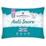 Slumberdown Anti-Snore Pillow 1 Pack - Ergonomically Designed S-Core Foam for Snoring Relief | UK-Made Pillow for Head & Neck Support, Non-Allergenic Cotton Cover, Machine Washable (48 x 74cm)