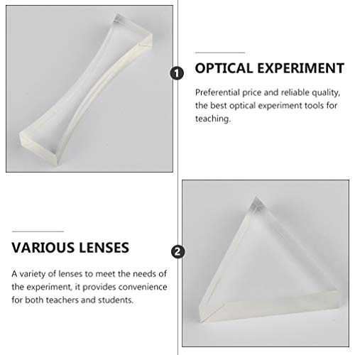 ULTECHNOVO 5 Pcs Conjunto de Prisma de Cristal Ã“ptico Lente de Vidro Ã“ptico Experimentos Ã“pticos