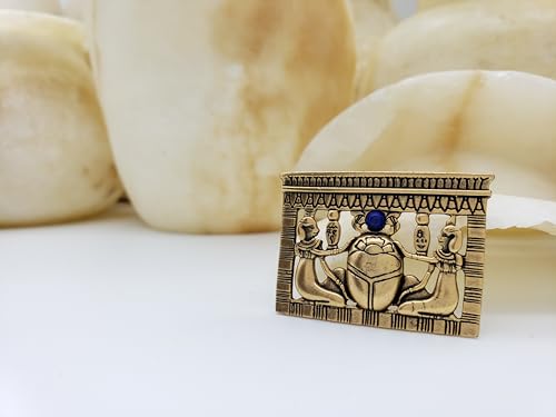Image of Egyptian Scarab Pectoral Brooch with Lapis Lazuli - Made in the USA