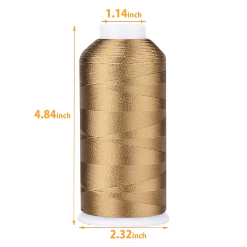 Image of Simthread Rayon Embroidery Thread 5500 Yards, 40wt 100% Rayon Viscose for Commercial and Domestic Machines - Caramel 1057