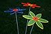 Produktbild sabro-design Sonnenfänger 3er Set Nr.1 Ø22cm Blume Sonnenscheibe Gartenstecker (blau-zitronengelb-rot)