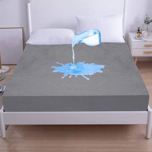 Image of Mattress Protector Waterproof King Size, Bed Protector for Unisex, (72 x 78 inchs) Gray