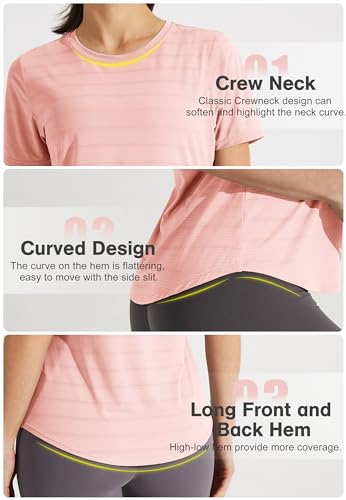 Libin Women's Workout T Shirts Short Sleeve Gym Running Athletic Tops Quick Dry Crewneck Yoga Shirts - Image 6