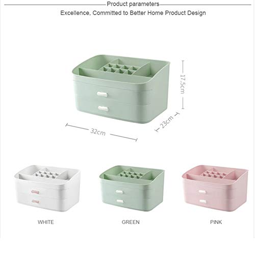Makeup Organiser, Jewelry and Cosmetic Display Boxes, Large Capacity Cosmetics Storage Box, for Vanity, Skin Care Products Desktop Finishing Box Keeps Everything Tidy (Color : Green)
