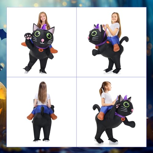 Disfraz inflable de gato para niños miniatura 4
