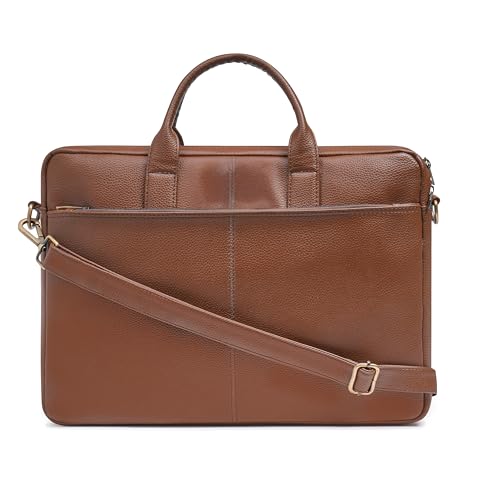 Image of TRUFLO Vegan Leather (PU) Laptop Messenger Bag | Fits up to 15.6-inch Laptop | Slim Office & Travel Shoulder Bag