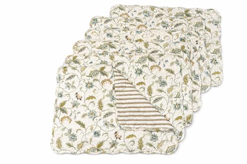 Image of Bailey Vintage Quilted 100% Cotton Set of 6 Placemats 13 inch x 19 inch