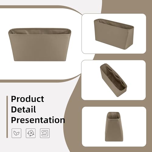 Image of DGAZ Purse Organizer Insert Fits Neverfull-Mini /PM /MM /GM Bags,Silk Bag Organizer,Luxury Handbag & Tote Shaper(PM, Gris tourterelle)