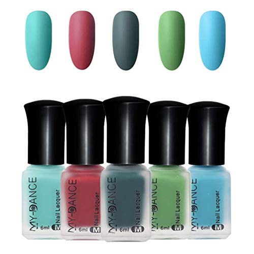 Firstfly 6 Colors Matte Nail Polish Set, Mist Effect Matte Velvet Nail Polish,Long Lasting Velvet Nail Polish Nail Art (Color Set C)