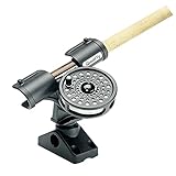 Scotty #265 Fly Rod Holder w/ #241 Side Deck Mount, Black, Small