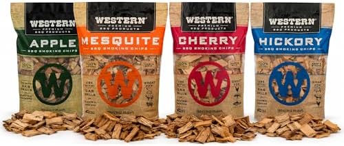 Western BBQ Smoking Wood Chips Variety Pack Bundle (4)- Apple, Me...