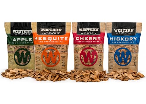 Western BBQ Smoking Wood Chips Variety Pack (4-Pack) – Apple...