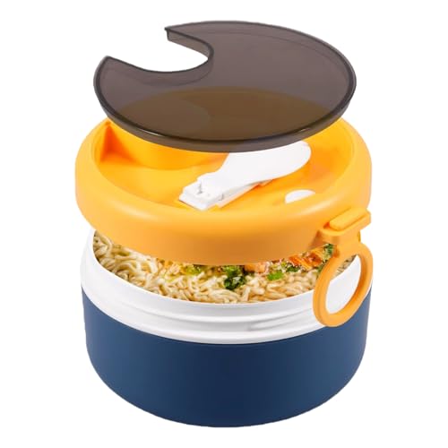 Cuenco de fideos – Taza grande de sopa de 14 x 14 x 8 cm, recipiente a prueba de fugas de grado alimenticio, juego de cuencos de fideos instantáneos de grado alimenticio | Taza de fideos para