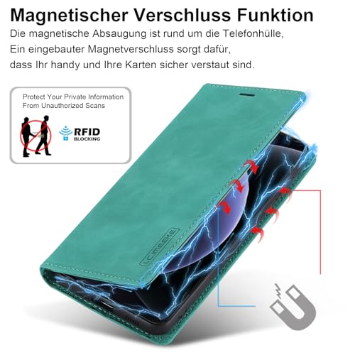 Etui na telefon komórkowy Samsung Galaxy S23 2023 ze skóry [z folią ochronną S23] do Samsung Galaxy S23 5G, składane, skórzane, z klapką, odporne na uderzenia, etui ochronne z klapką