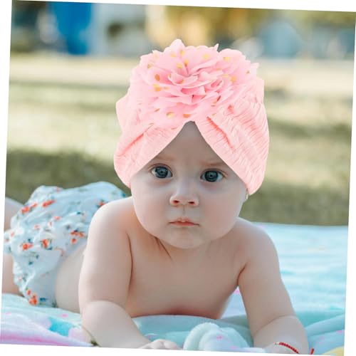 Newborn Elastic Hat for Boys Warm Decorative Beanie Cap Elegant Design for Spring Autumn Soft Comfortable Head Cover Accessory Pink4