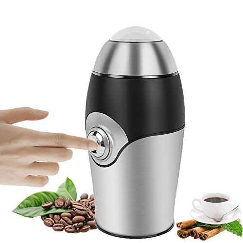 Electric Coffee Grinder,One-Touch Blade Grinder,200W Stainless Steel Powder Grinding Machine for Nuts Herbs,Grains,Spices,Sugar (1.41oz new)